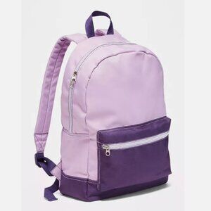 NWT Old Navy Color-Blocked Canvas Backpack School Bookbag Camping Lilac Purple
